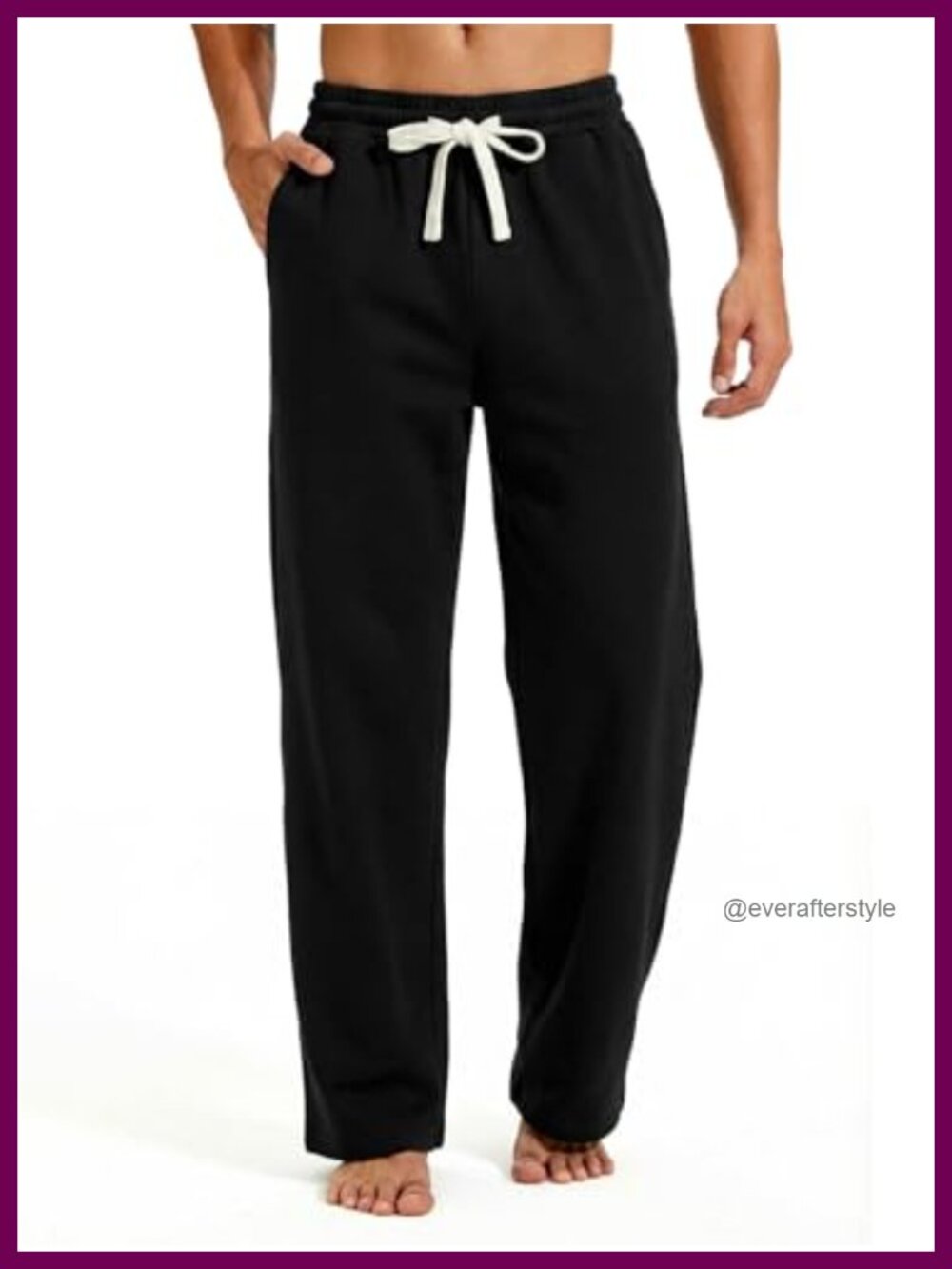 Men's Baggy Fleece Sweatpants Cotton Lounge Open Bottom Athletic Pants
